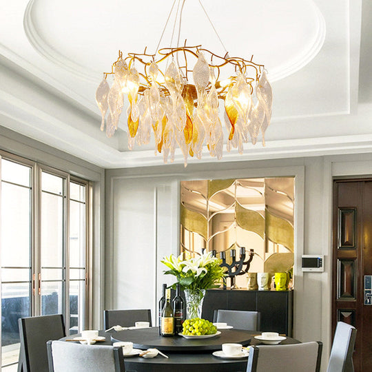 Modern Gold LED Spiral Chandelier - 6 Lights - Dining Room Pendant