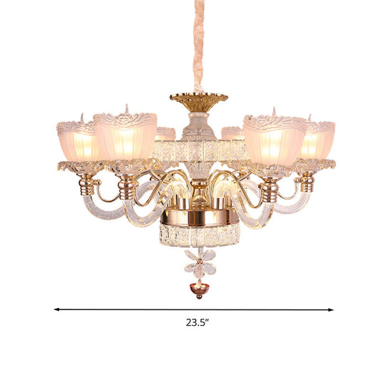 Rose Gold Crystal Chandelier With Contemporary 6 Heads