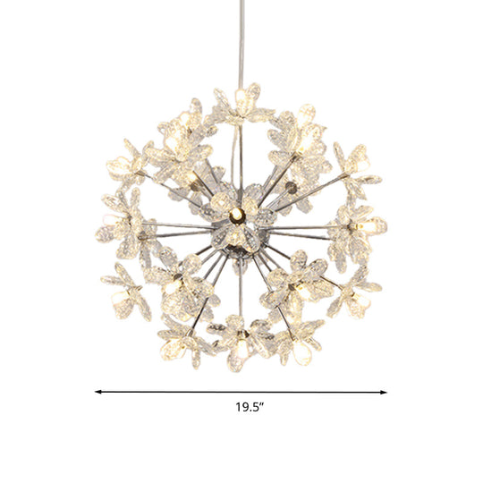 Contemporary Crystal Starburst Ceiling Light Fixture Chrome/Gold Chandelier Pendant