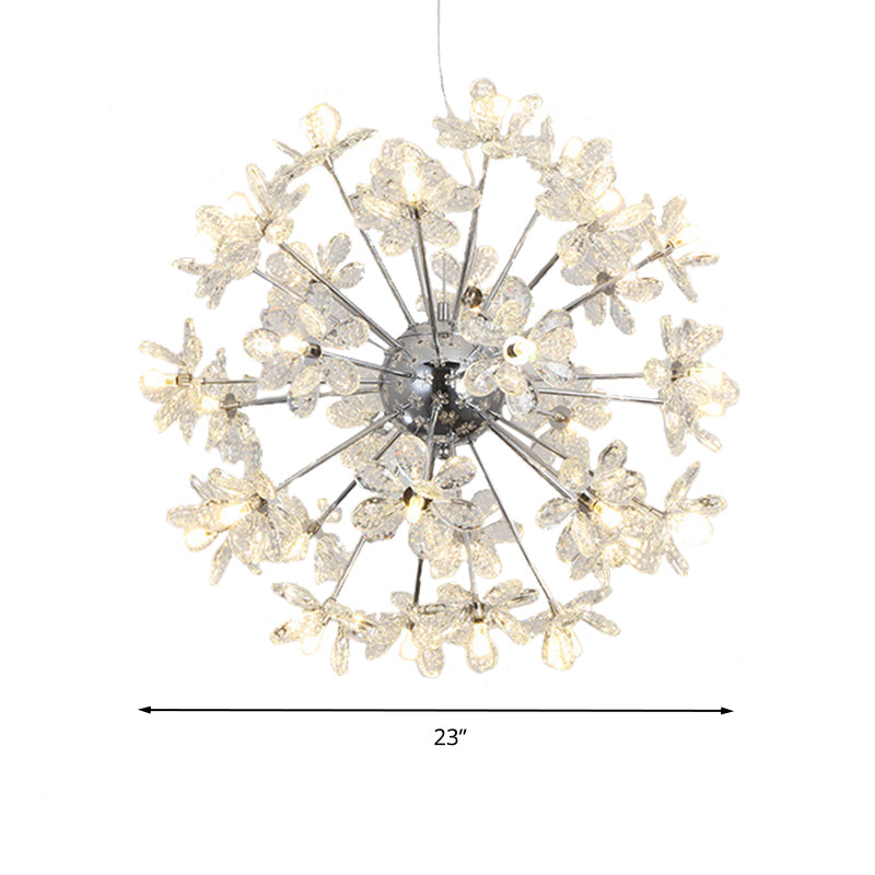 Contemporary Crystal Starburst Ceiling Light Fixture Chrome/Gold Chandelier Pendant