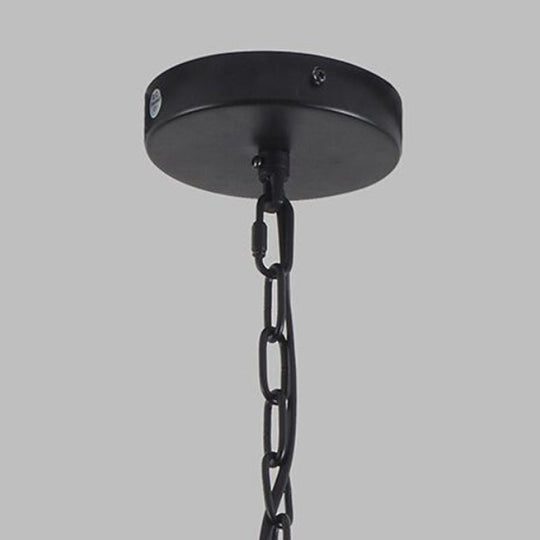 Black Single Hanging Pendant Bird Cage Lighting Fixture With Simplicity Iron Frame