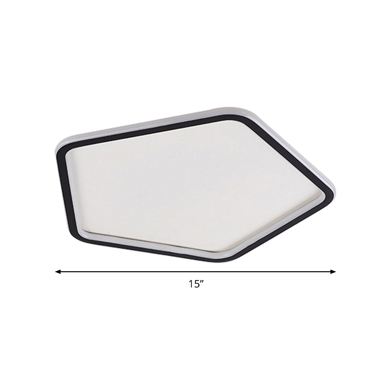 Black Minimalist Led Ceiling Light In Warm/White Available 3 Sizes