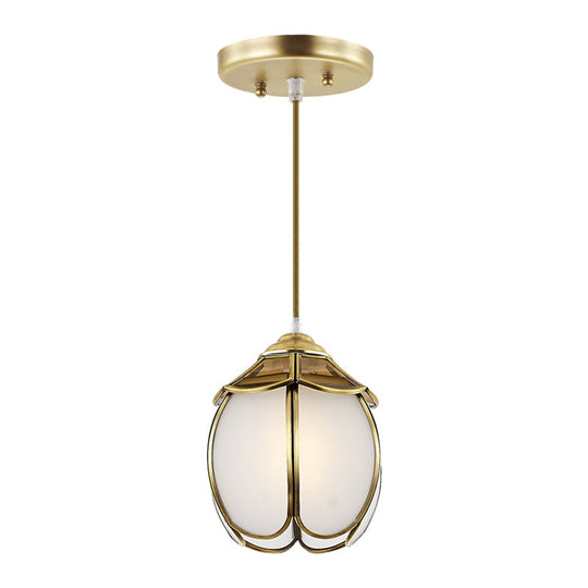 Scalloped Drop Lamp - Colonial Style Ceiling Light For Living Room