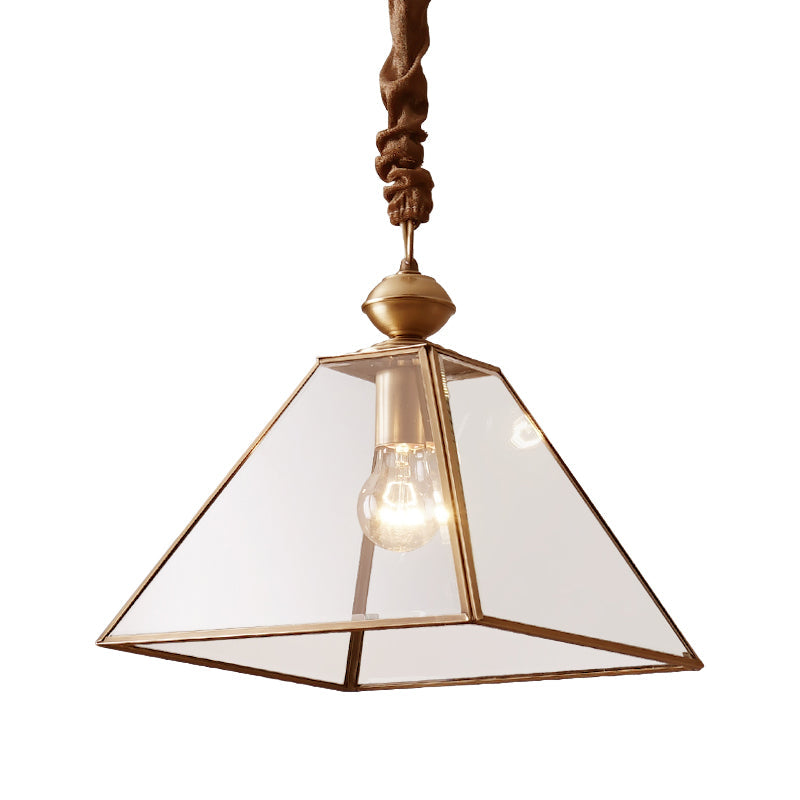 Rustic Tower Pendant Light With Clear/Frosted Glass Bulb