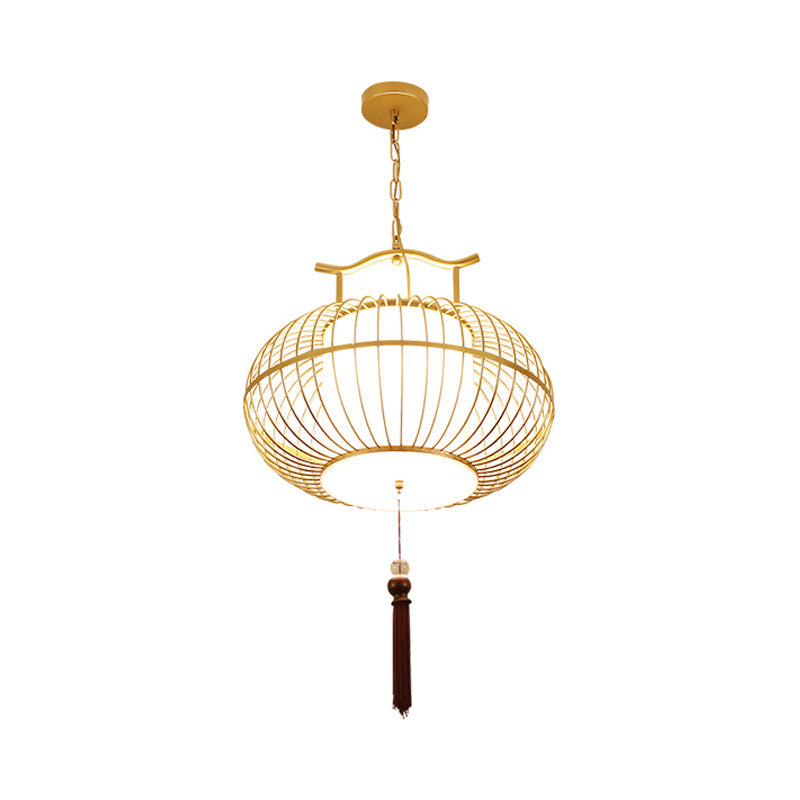 Traditional Cylinder Dining Room Pendant Light - Fabric Shade 12/16/19.5 Wide Black/Gold Hanging