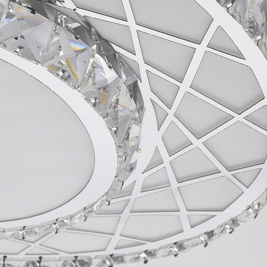 Minimalist K9 Crystal Drum Flush Mount Lamp with LED Ceiling Light in Warm/White Light