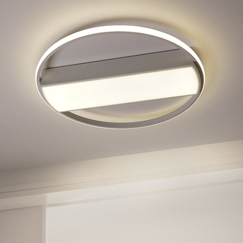 Modern Acrylic LED Ceiling Light for Stairway - Rectangle Flush Mount in Black or White, 16-24" Wide