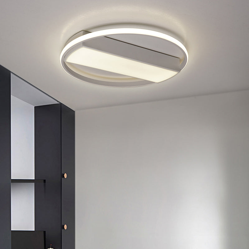 Modern Acrylic LED Ceiling Light for Stairway - Rectangle Flush Mount in Black or White, 16-24" Wide