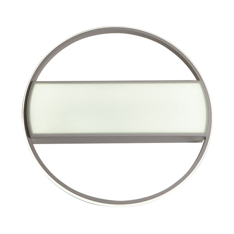 Modern Acrylic LED Ceiling Light for Stairway - Rectangle Flush Mount in Black or White, 16-24" Wide