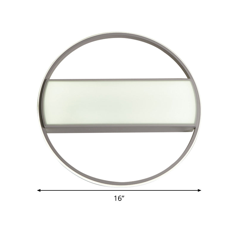 Modern Acrylic LED Ceiling Light for Stairway - Rectangle Flush Mount in Black or White, 16-24" Wide