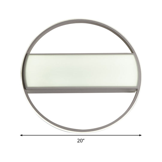 Modern Acrylic LED Ceiling Light for Stairway - Rectangle Flush Mount in Black or White, 16-24" Wide