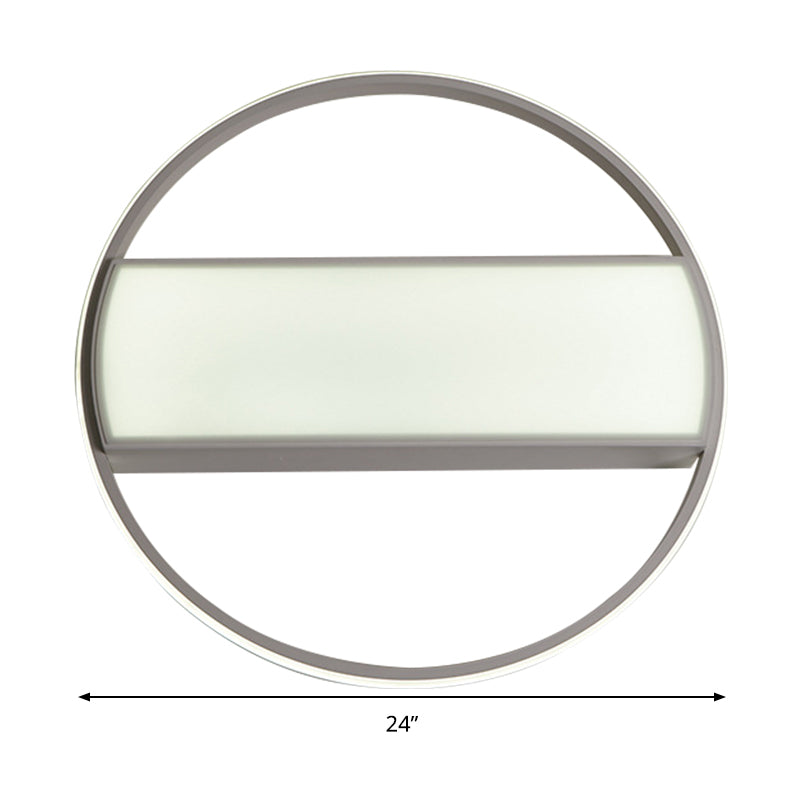 Modern Acrylic LED Ceiling Light for Stairway - Rectangle Flush Mount in Black or White, 16-24" Wide