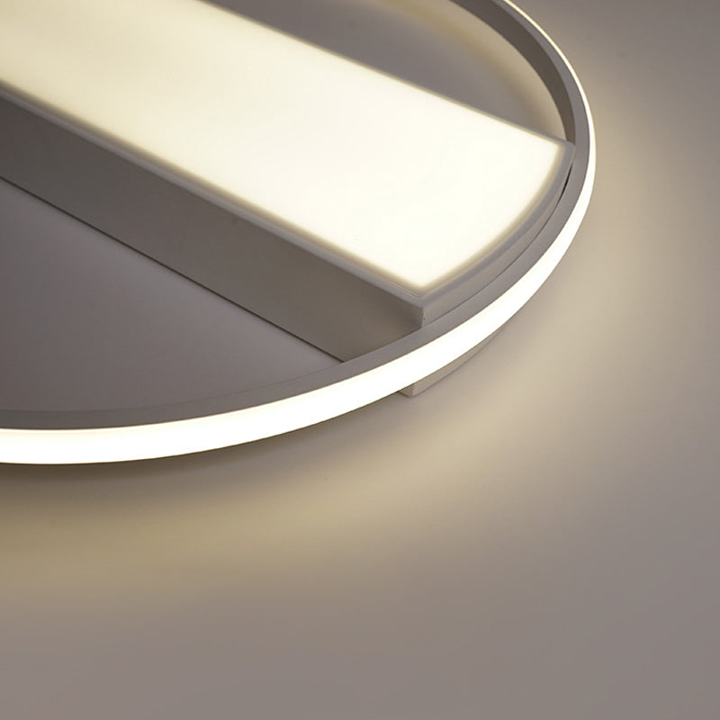 Modern Acrylic LED Ceiling Light for Stairway - Rectangle Flush Mount in Black or White, 16-24" Wide