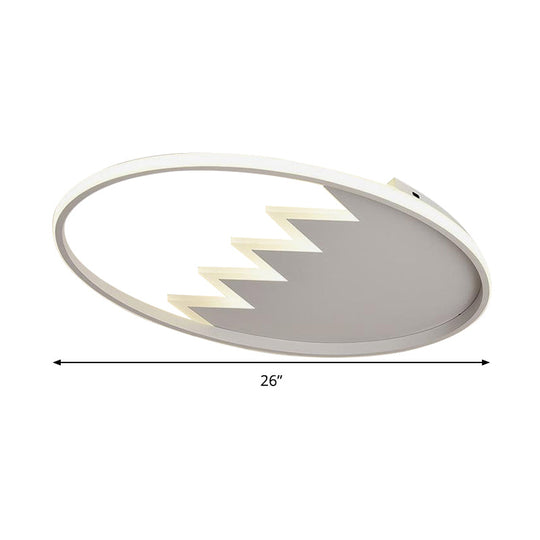 Contemporary Acrylic Round Ceiling Light 22/26 Wide Black/White Led Flush Mount Fixture With Remote