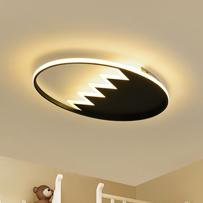 Contemporary Acrylic Round Ceiling Light, 22"/26" Wide, Black/White LED Flush Mount Fixture with Remote Control Dimming - Warm/White Light