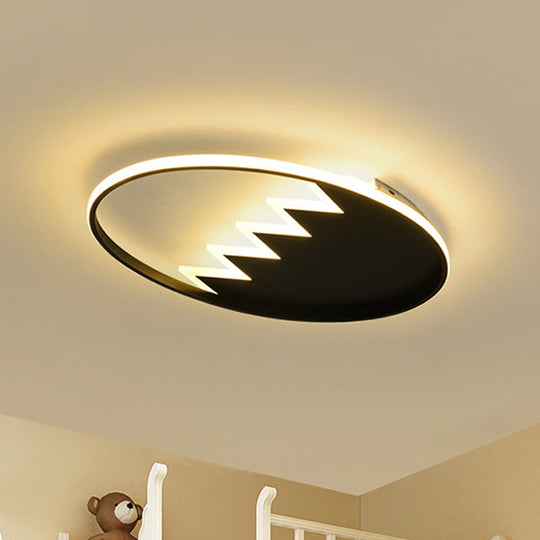 Contemporary Acrylic Round Ceiling Light, 22"/26" Wide, Black/White LED Flush Mount Fixture with Remote Control Dimming - Warm/White Light