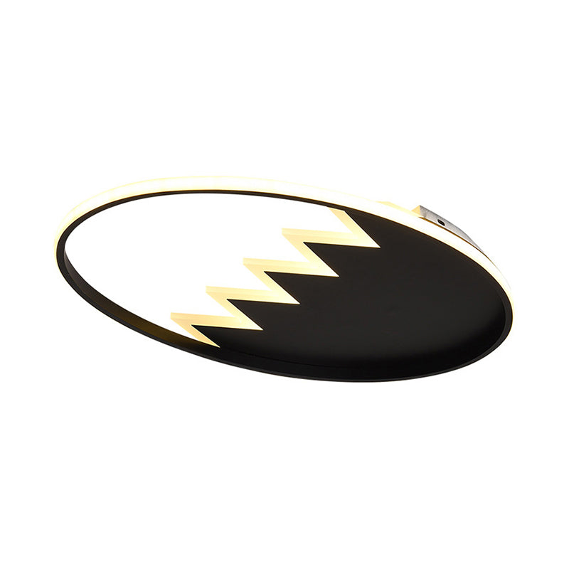 Contemporary Acrylic Round Ceiling Light 22/26 Wide Black/White Led Flush Mount Fixture With Remote