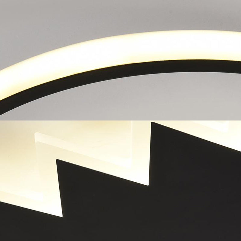 Contemporary Acrylic Round Ceiling Light 22/26 Wide Black/White Led Flush Mount Fixture With Remote