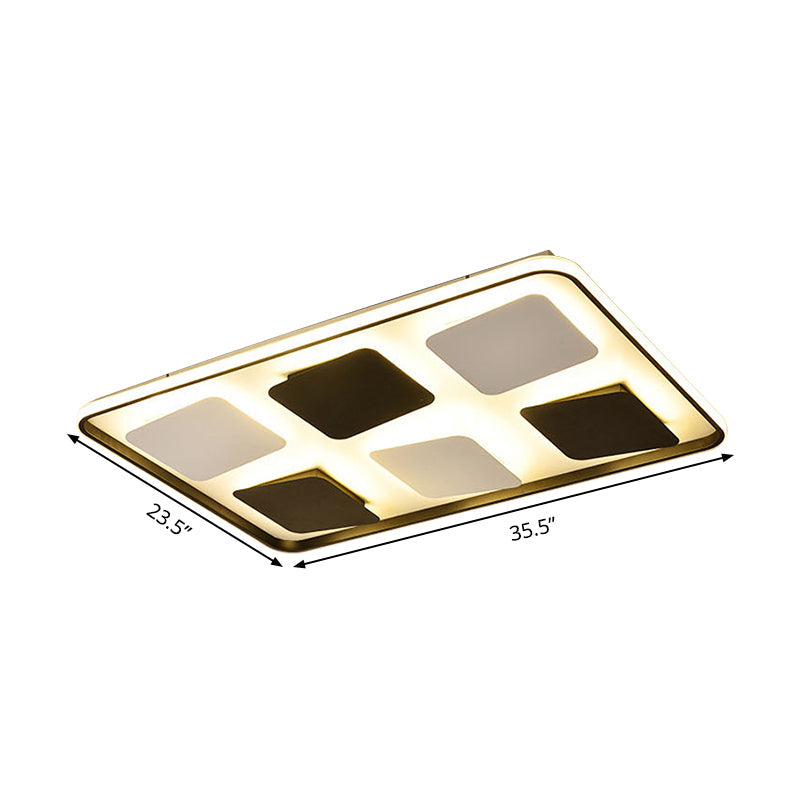 Modern Led Ceiling Light With Black & White Acrylic Shade - Warm/White