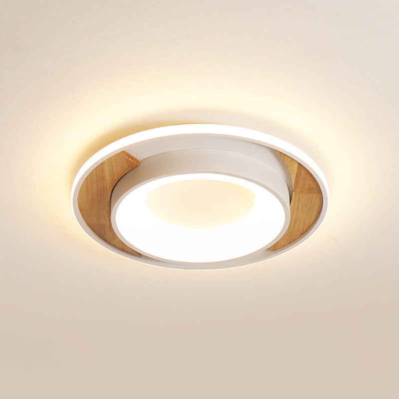 Modern White Acrylic LED Ceiling Light for Bedroom - 16"/19.5" Wide Round Flush Mount