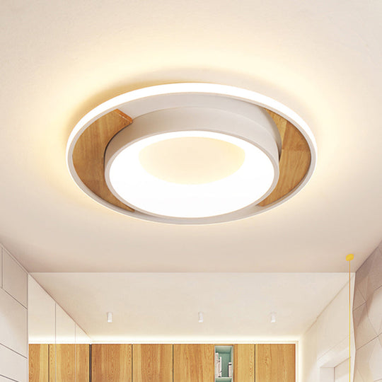 Modern White Acrylic LED Ceiling Light for Bedroom - 16"/19.5" Wide Round Flush Mount