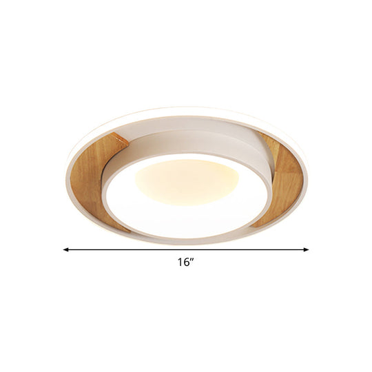 Modern White Acrylic LED Ceiling Light for Bedroom - 16"/19.5" Wide Round Flush Mount