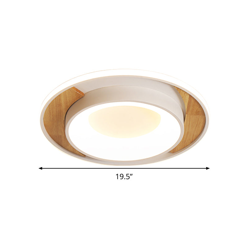 Modern White Acrylic LED Ceiling Light for Bedroom - 16"/19.5" Wide Round Flush Mount