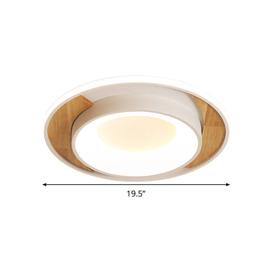 Modern White Acrylic LED Ceiling Light for Bedroom - 16"/19.5" Wide Round Flush Mount