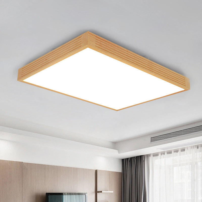 Plafonnier LED moderne en bois - Éclairage chaud/blanc pour le salon