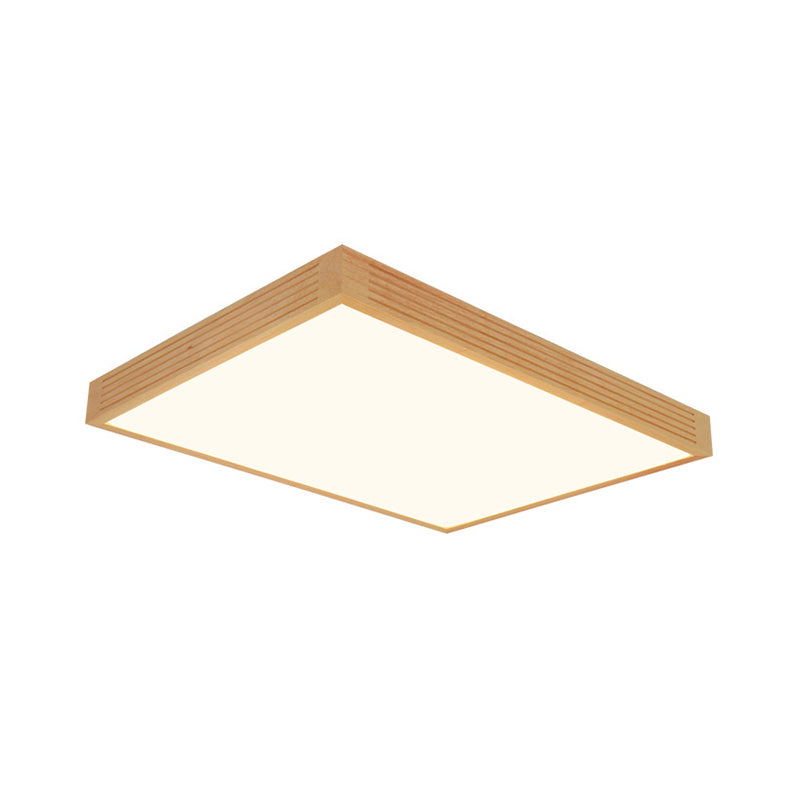 Plafonnier LED moderne en bois - Éclairage chaud/blanc pour le salon