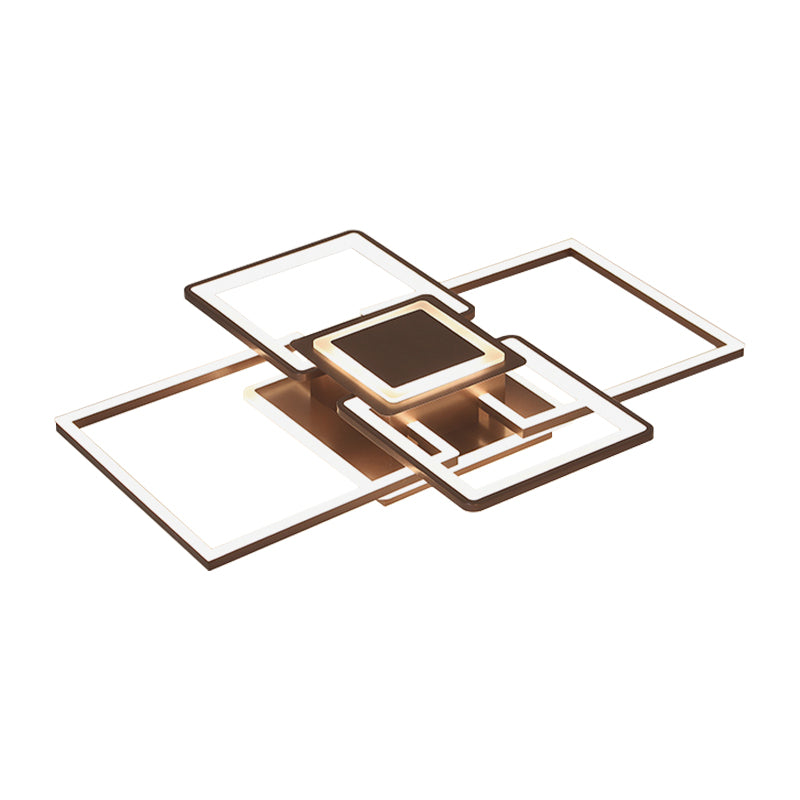 Simple Acrylic LED Flush Mount Ceiling Light Fixture - 21.5"/25.5"/31.5" Wide - White/Coffee - Warm/White Light