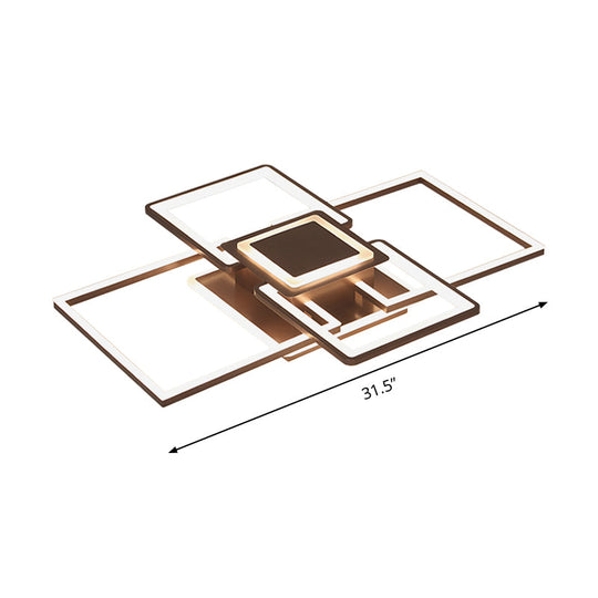 Simple Acrylic LED Flush Mount Ceiling Light Fixture - 21.5"/25.5"/31.5" Wide - White/Coffee - Warm/White Light
