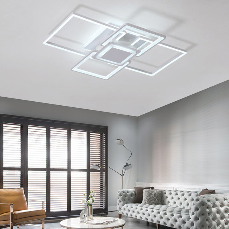 Simple Acrylic LED Flush Mount Ceiling Light Fixture - 21.5"/25.5"/31.5" Wide - White/Coffee - Warm/White Light