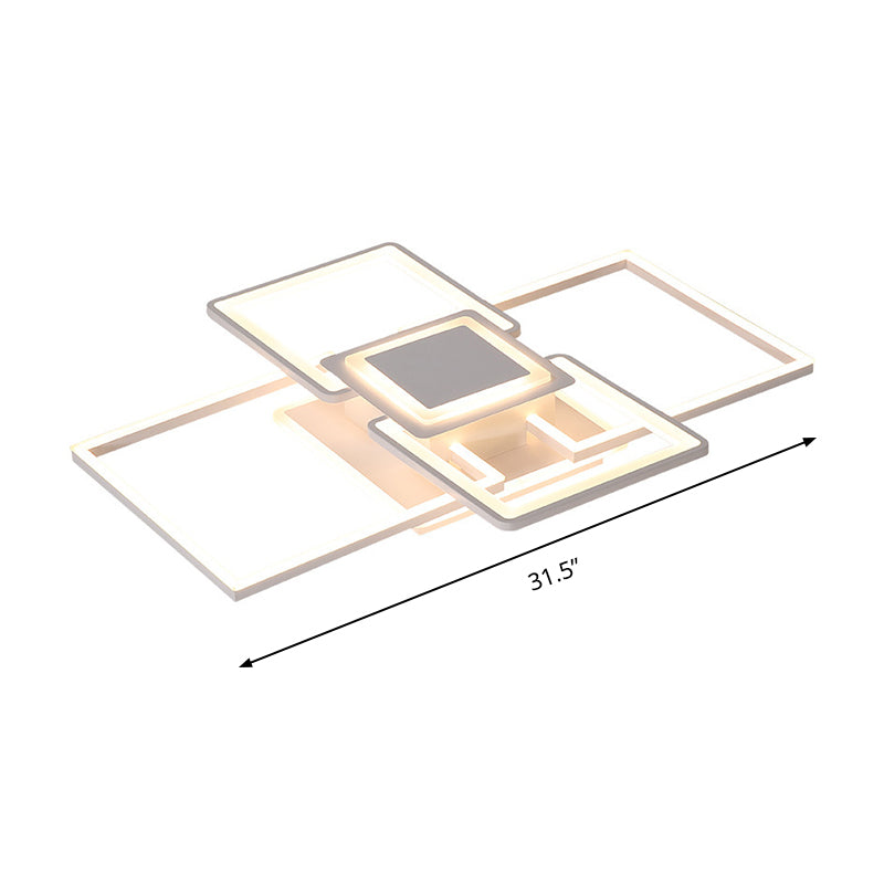 Simple Acrylic LED Flush Mount Ceiling Light Fixture - 21.5"/25.5"/31.5" Wide - White/Coffee - Warm/White Light