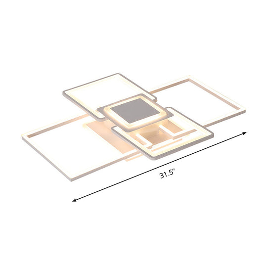 Simple Acrylic LED Flush Mount Ceiling Light Fixture - 21.5"/25.5"/31.5" Wide - White/Coffee - Warm/White Light
