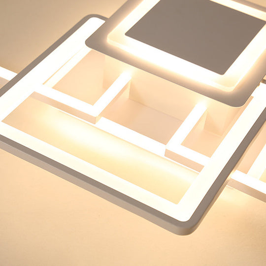 Simple Acrylic LED Flush Mount Ceiling Light Fixture - 21.5"/25.5"/31.5" Wide - White/Coffee - Warm/White Light