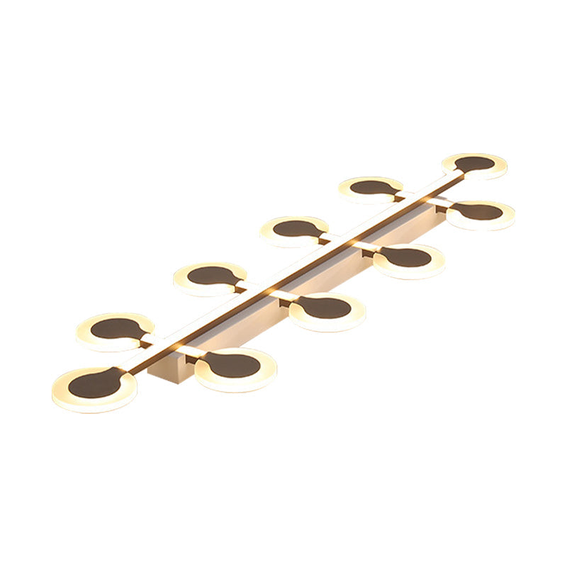 Contemporary Brown Acrylic Flush Mount Ceiling Lamp with Warm/White Light - 8/10/12 Bulbs, 31.5"/39"/47" Wide