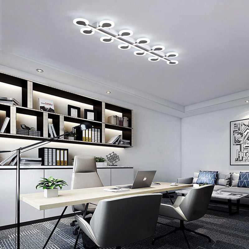 Contemporary Brown Acrylic Flush Mount Ceiling Lamp with Warm/White Light - 8/10/12 Bulbs, 31.5"/39"/47" Wide