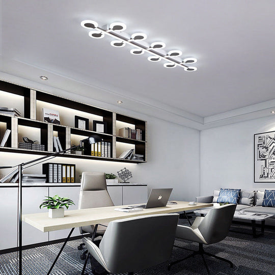 Contemporary Brown Acrylic Flush Mount Ceiling Lamp With Warm/White Light - 8/10/12 Bulbs 31.5/39/47