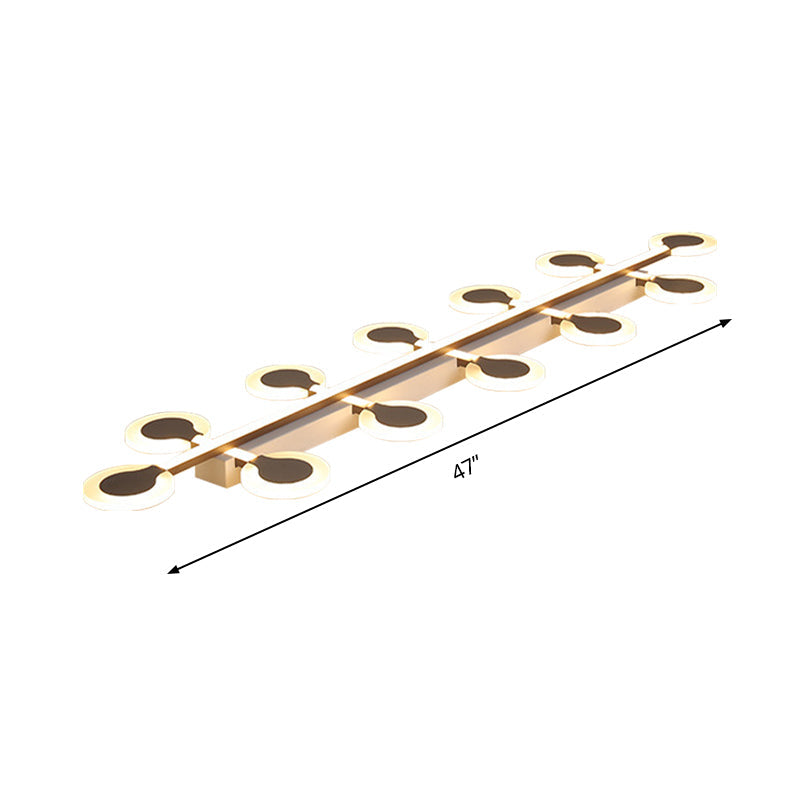 Contemporary Brown Acrylic Flush Mount Ceiling Lamp with Warm/White Light - 8/10/12 Bulbs, 31.5"/39"/47" Wide