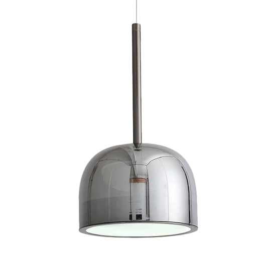 Contemporary Black Dome Pendant Light for Study Room - Metal Hanging Ceiling Fixture