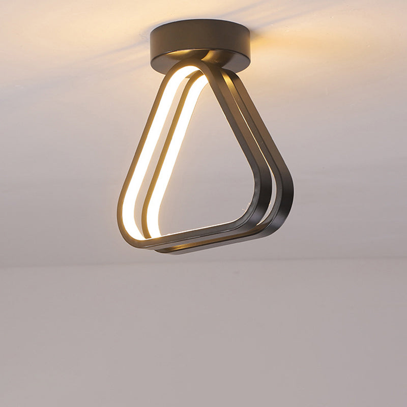 Modern Triangle Acrylic Led Ceiling Light In Black/White With Multiple Color Options Black / Warm