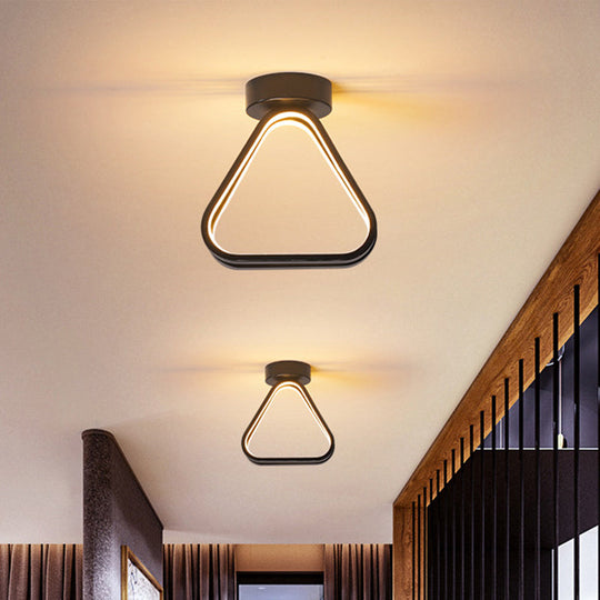 Modern Triangle Acrylic LED Ceiling Light in Black/White with Multiple Color Options