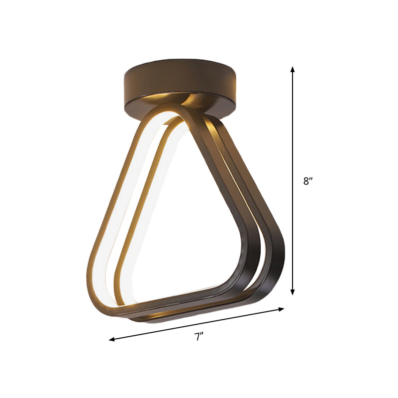 Modern Triangle Acrylic Led Ceiling Light In Black/White With Multiple Color Options