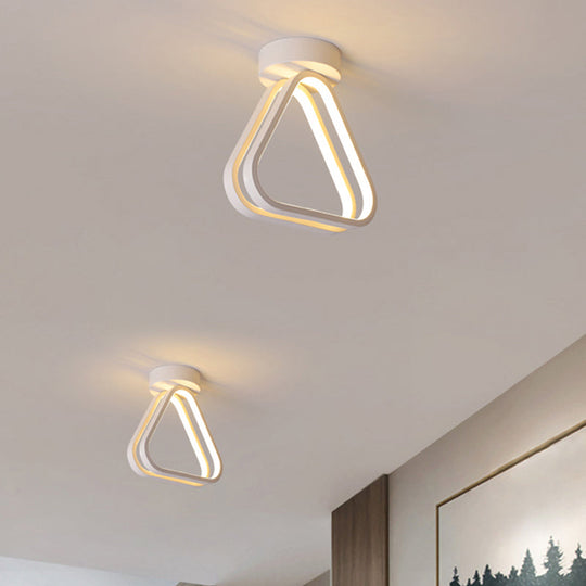 Modern Triangle Acrylic Led Ceiling Light In Black/White With Multiple Color Options