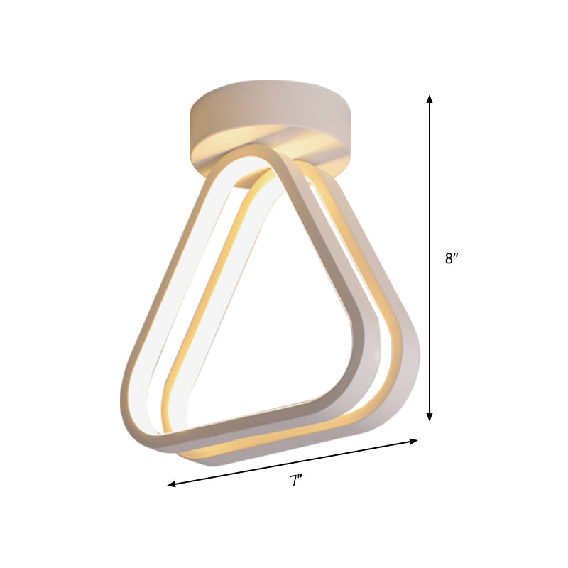 Modern Triangle Acrylic LED Ceiling Light in Black/White with Multiple Color Options