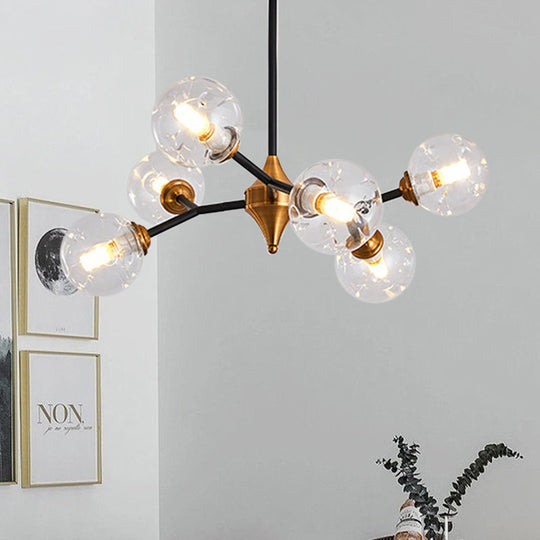 Kit de lampe suspendue Nordic Bubble - Lustre en verre alvéolé transparent/ambre/gris fumé - Idéal pour la salle à manger - 6/10 têtes