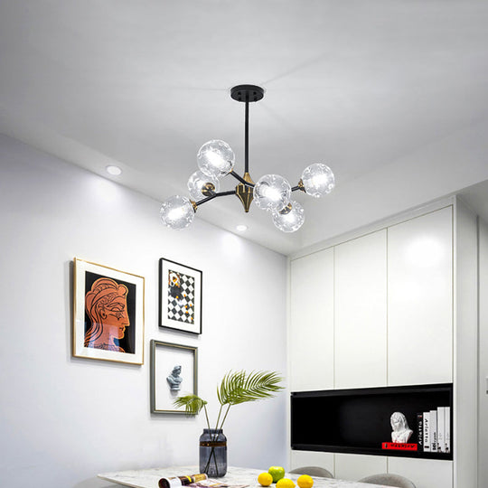 Kit de lampe suspendue Nordic Bubble - Lustre en verre alvéolé transparent/ambre/gris fumé - Idéal pour la salle à manger - 6/10 têtes