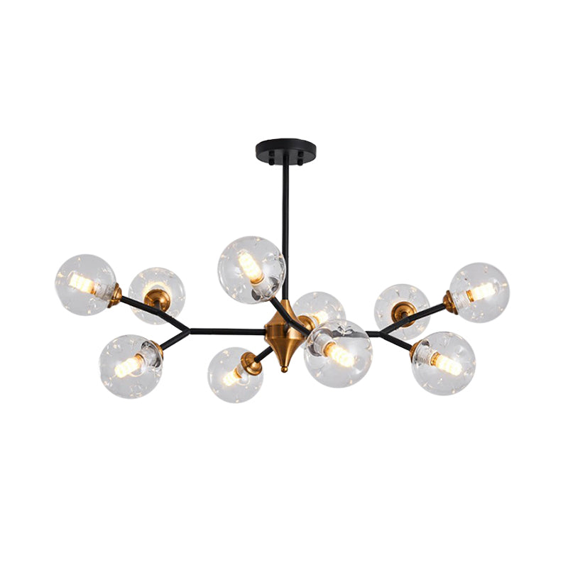 Kit de lampe suspendue Nordic Bubble - Lustre en verre alvéolé transparent/ambre/gris fumé - Idéal pour la salle à manger - 6/10 têtes