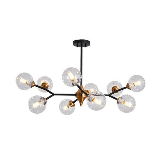 Kit de lampe suspendue Nordic Bubble - Lustre en verre alvéolé transparent/ambre/gris fumé - Idéal pour la salle à manger - 6/10 têtes